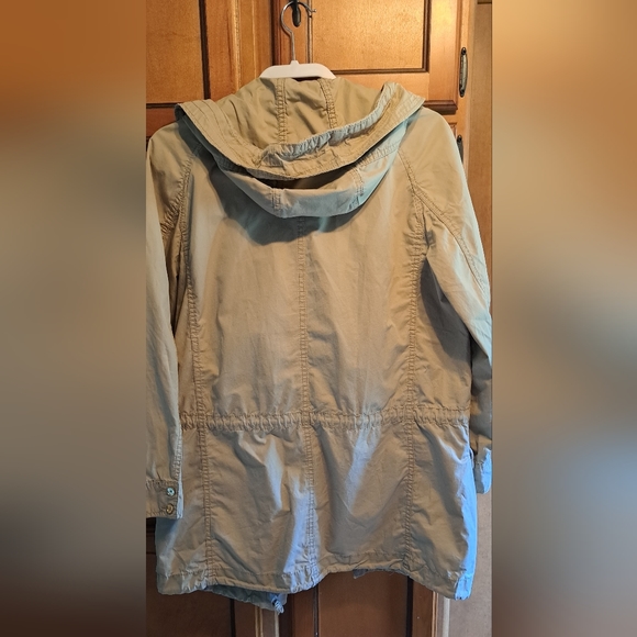 Ladies Michael Kors Utility Lightweight Hooded Cream Khaki Jacket Size Med - Picture 2 of 8